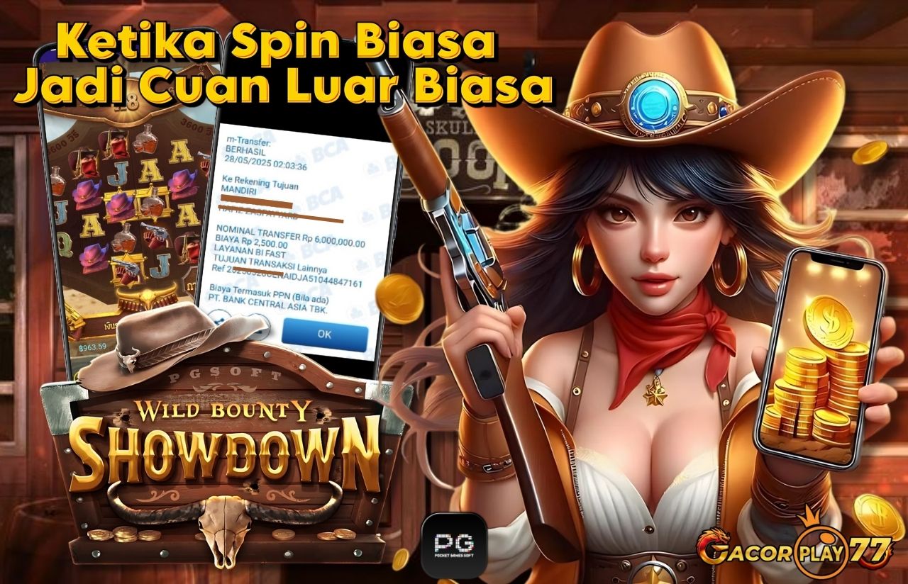 Selamat kepada user id : al***9 Wede Rp 6.000.000 di Game WILD BOUNTY SHOWDOWN PG SOFT Cair Gk Sampe 1 Menit! Menang Mudah di Gacorplay77